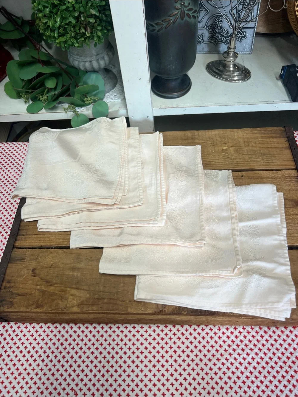 Vintage pink cloth napkins decor grandma core